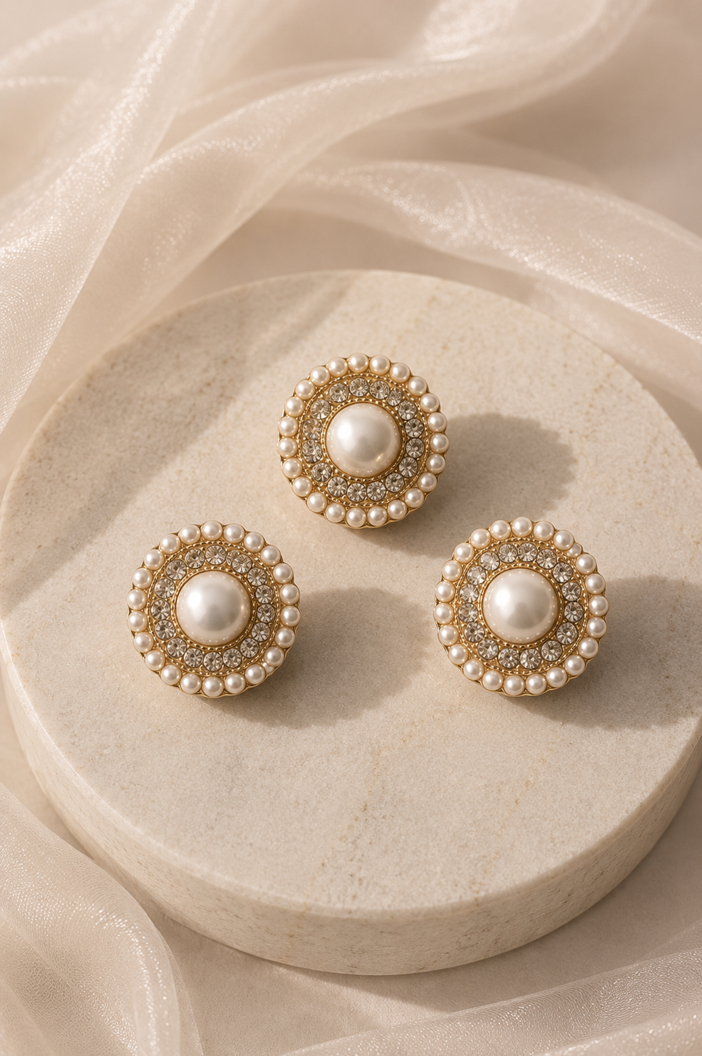 Trio Selene | Copribottoni gioiello